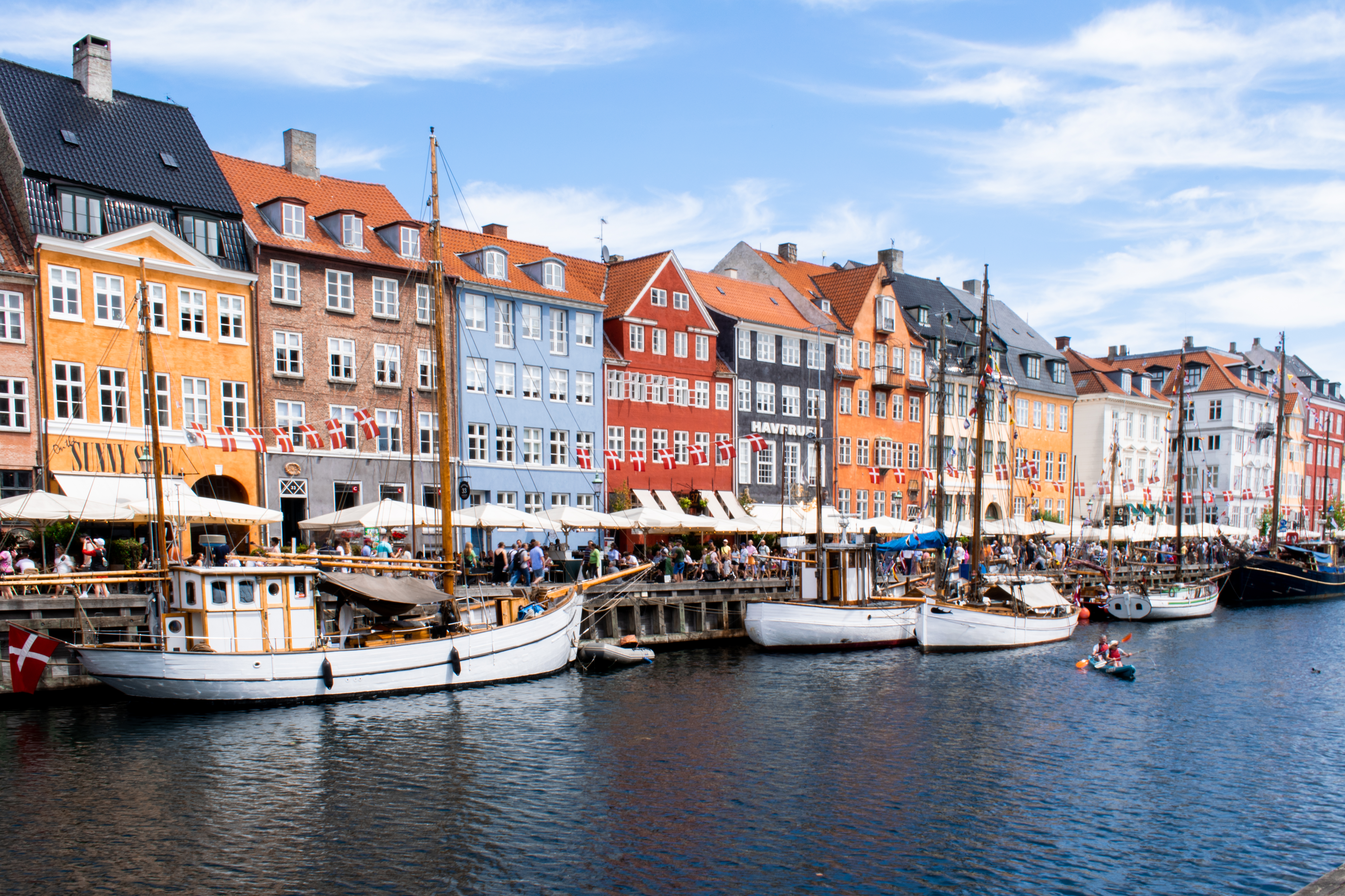 One of the most Instagrammable places in Copenhagen, Nyhavn, where colorful homes and tall ships border the canal. Discover the best things to do in Copenhagen in 2 Days.